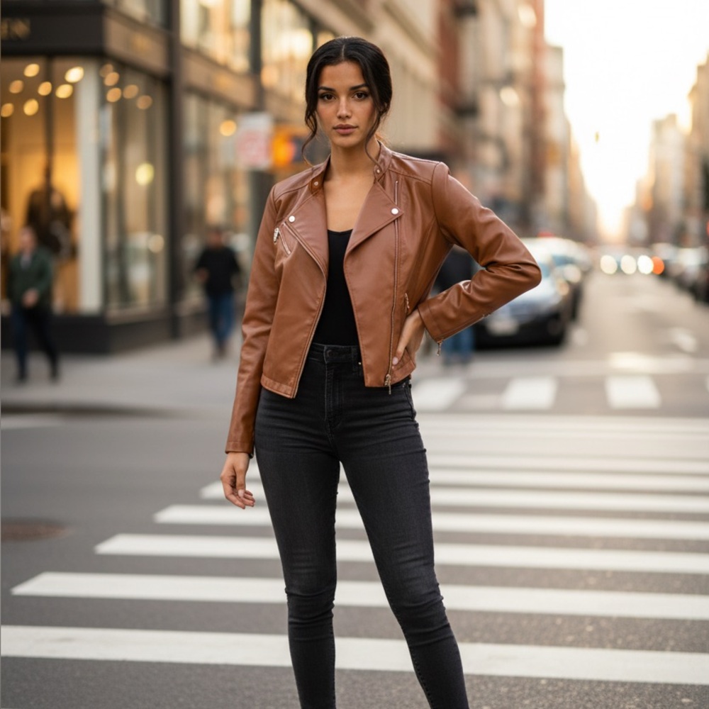 Beautiful Calvin Klein leather jacket.  Absolutely stunning